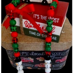Handcrafted holiday bead garland